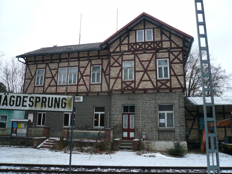 Der Bahnhof Mgdesprung am 31.1.2009