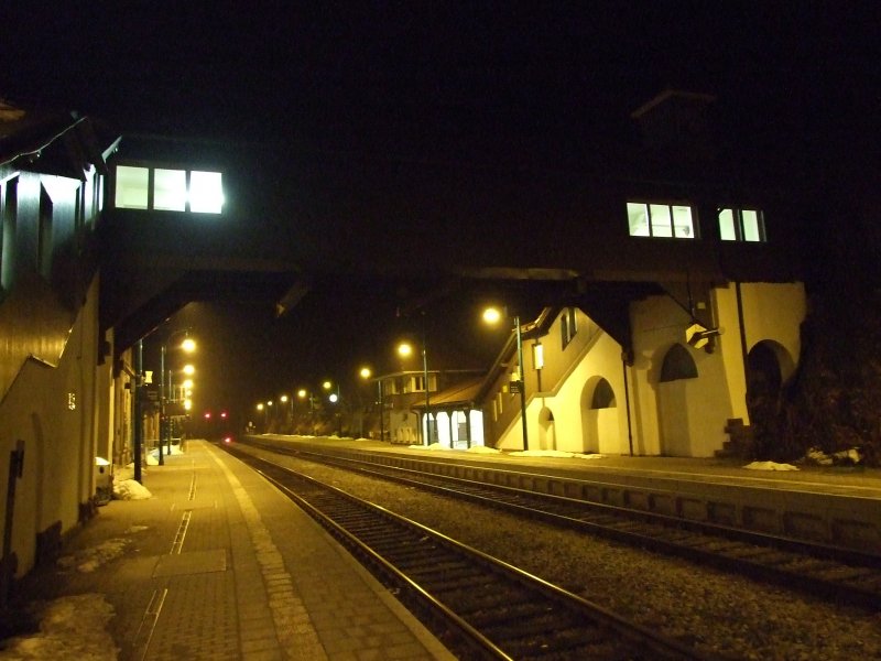Der Bahnhof Oberhof am Abend des 20.2.2007