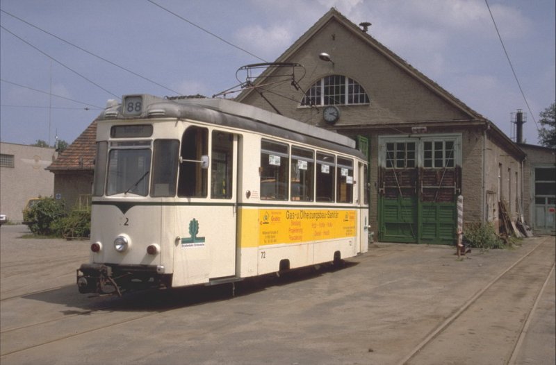 Der Betriebshof der Strassenbahn Schneiche-Rdersdorf mit einem Gotha-Tw im Jahr 1994(Archiv P.Walter)