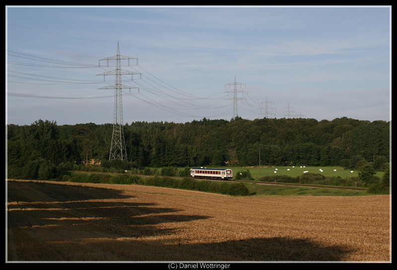 Der Countdown luft: Noch 6 Zugfahrten.
Bei Neckarbischofsheim, 31. Juli 2009.