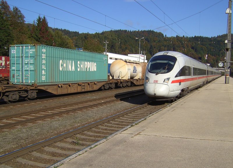 Der ICE T bei der durchfahrt in Kufstein am 29.09.2007