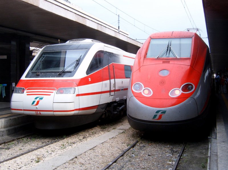 Der Kopfbahnhof Roma Termini am 28.05.2009 mit einem ETR 480 und ETR 500.