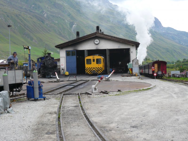 Der Lokschuppen der DFB in Realp am 13.8.2007