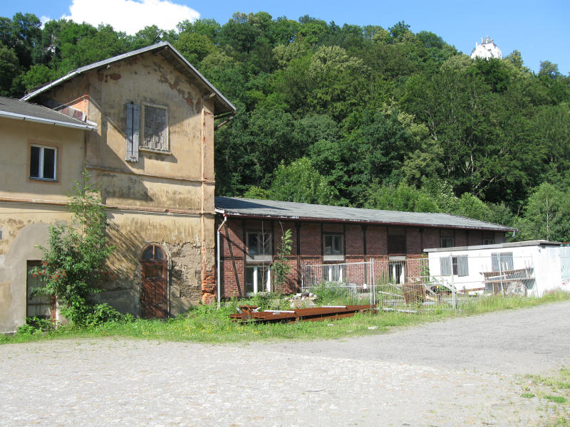 Der Lokschuppen der Schmalspurbahn Wolkenstein-Jhstadt, 05.07.09