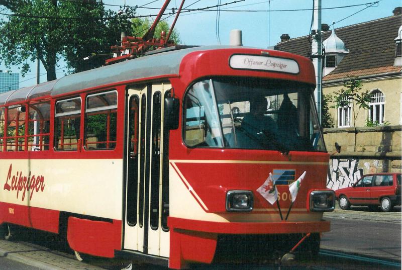 Der offene Leipziger, Reko Tatratriebwagen, Aufnahme am Hbf Leipzig zum Turn-und Sportfest 2002