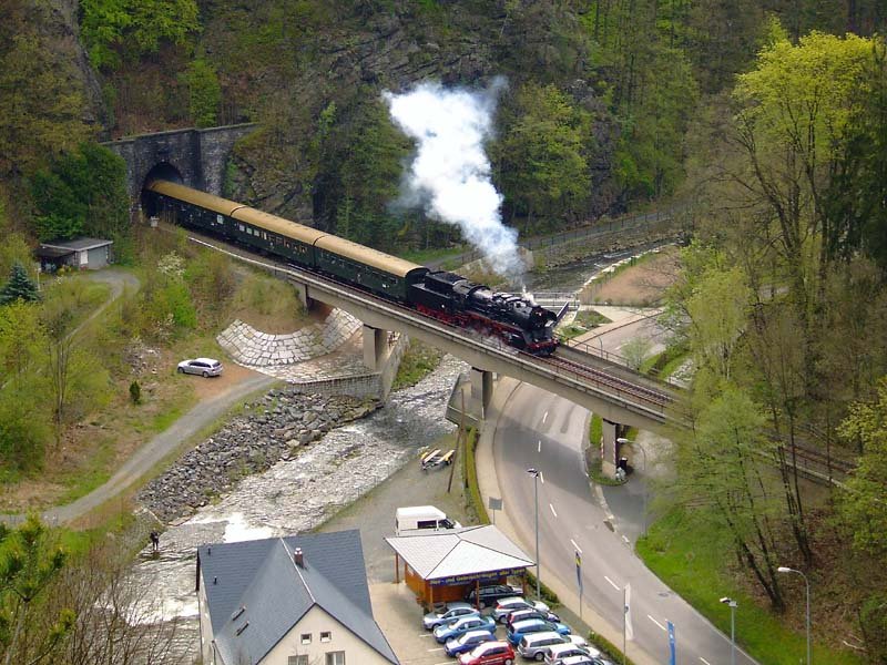 Der Sonderzug mit 50 3648-8 am 1.Mai 2008 in Glashtte