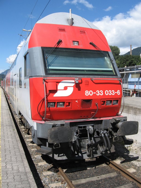 Der Steuerwagen von 8033-033 am 31.8.2006 in Bludenz. Der Zug war aug Gleis 21 abgestellt und als Triebfahrzeug diente 1116 073.