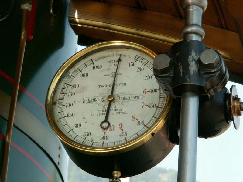 Der Tachometer der 136 Jahre alten Stehkessel Dampflok Nr.7
Goldau 23.05.09