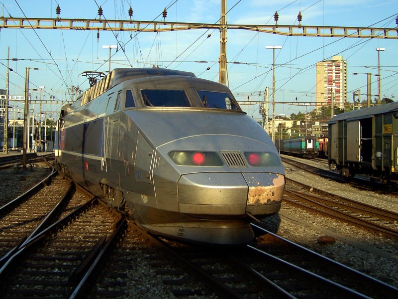 Der TGV Sud-Est 112 am 28.08.2008 bei der Einfahrt in Bern. 