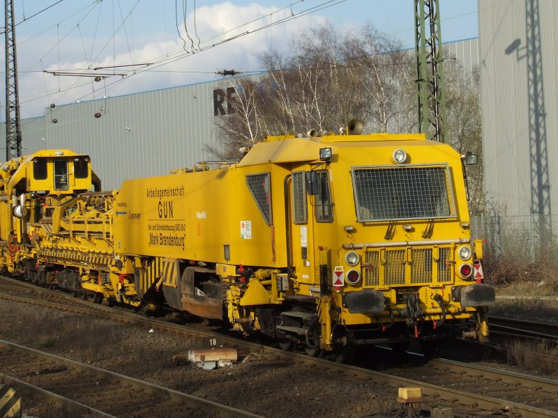 Der Umbauzug der Arge GUN (Heitkamp Rail und Volker Rail) beim rangieren im Bf Recklinghausen S�d. 8.3.07