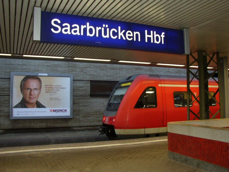 Der vorderste Teil eines 612 in Saarbrcken Hbf. 31.01.08