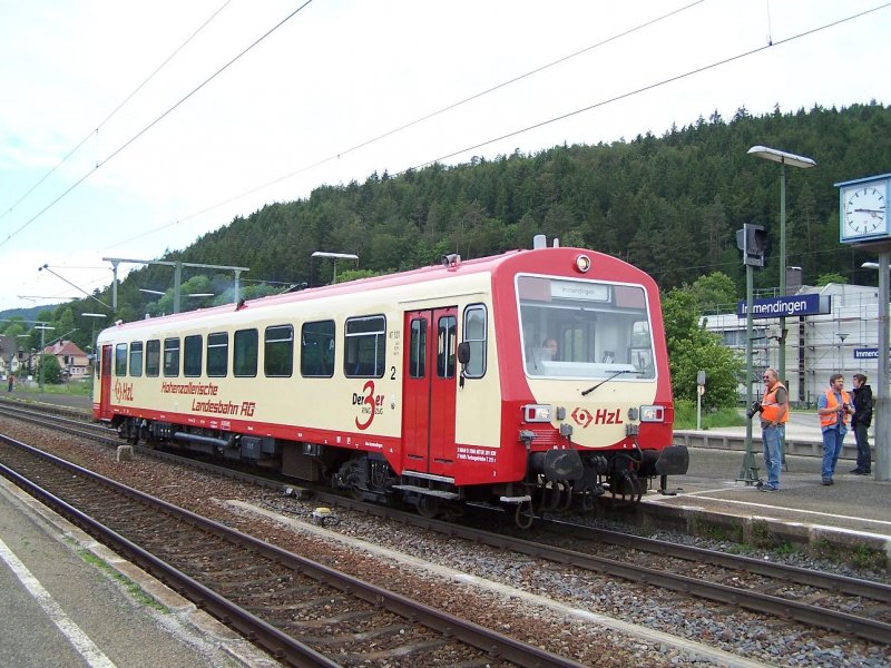 Der VT 121 am 01/06/09 im Bahnhof Immendingen.