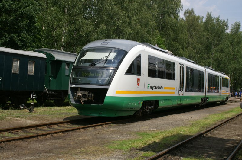 Der VT22 der Vogtlandbahn am 24.06.2006 im Eisenbahnmuseum Luzna.