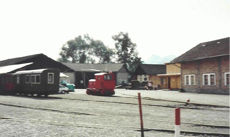 Der Werkhof in Lustenau am Rhein Bahnhof am 6.9.02