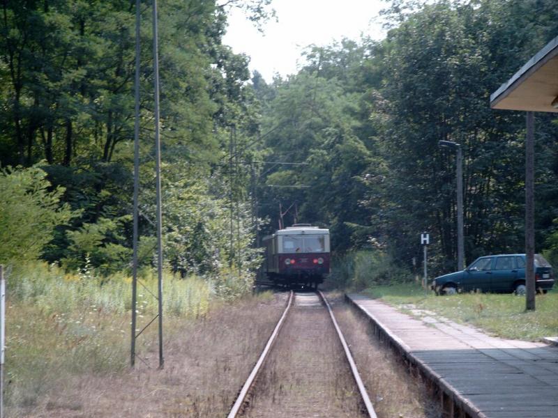 Der Zug fhrt aus Waldsieversdorf aus und wird in wenigen Minuten Mncheberg erreichen.