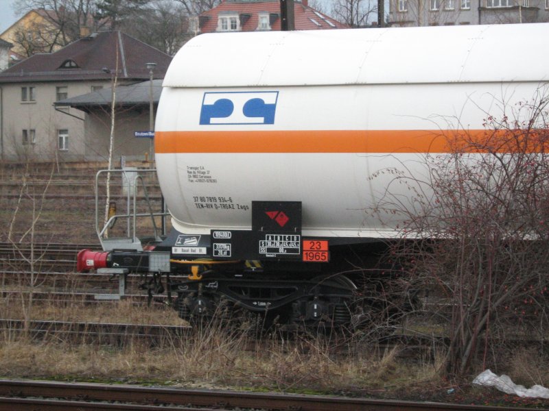 Detail eines Wagens der Transgaz S.A. am 09.03.2009 in Bautzen