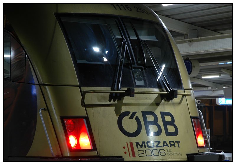 Detailansicht des Mozarttaurus 1116 250, aufgenommen am 22.2.2007 am Grazer Hauptbahnhof.