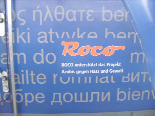 Detailansicht der Europalok. Roco untersttzt das Projekt Azubis gegen Hass und Gewalt. 17.11.07 in nrnberg hbf 