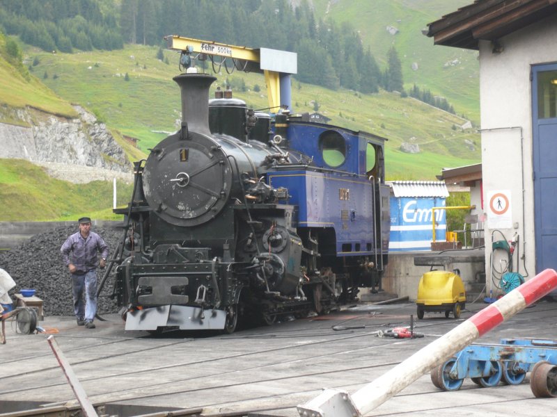 DFB 1 am 13.8.200 im Betriebswerk Realp