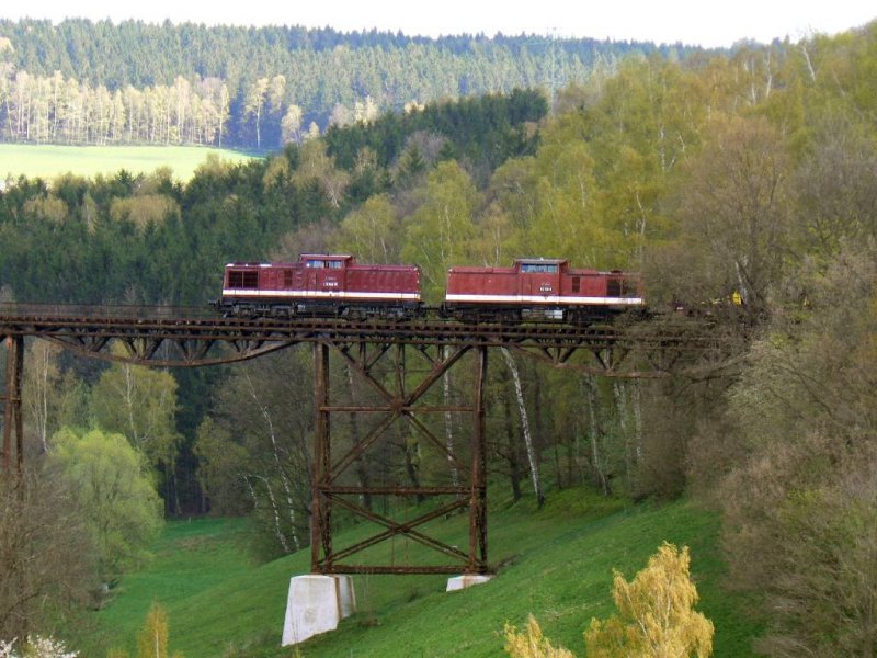 DGS 89755 befhrt den Markersbacher Viadukt am 01.05.2008