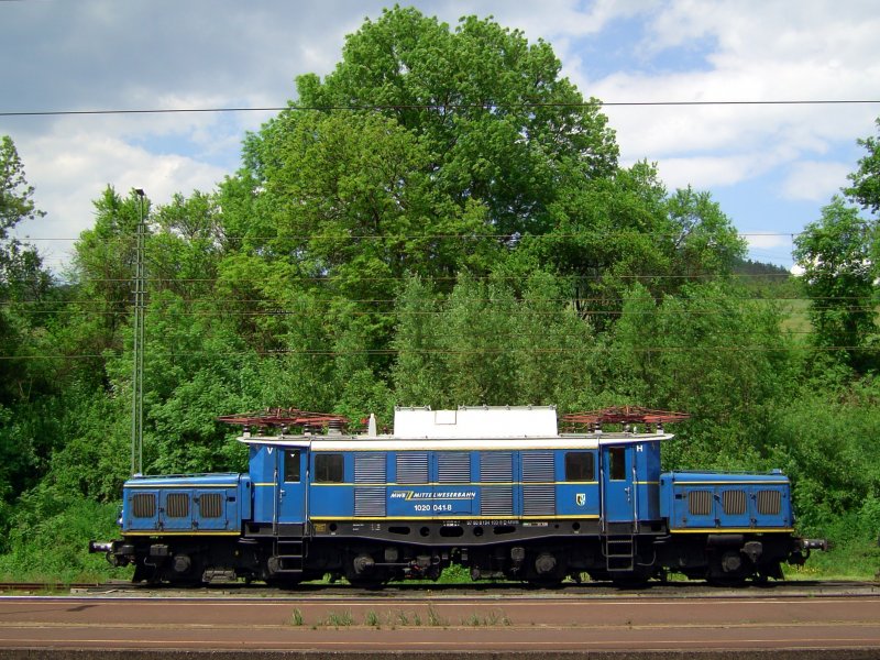 Die 1020 041 der MWB am 13.05.2008 in Laufach. 