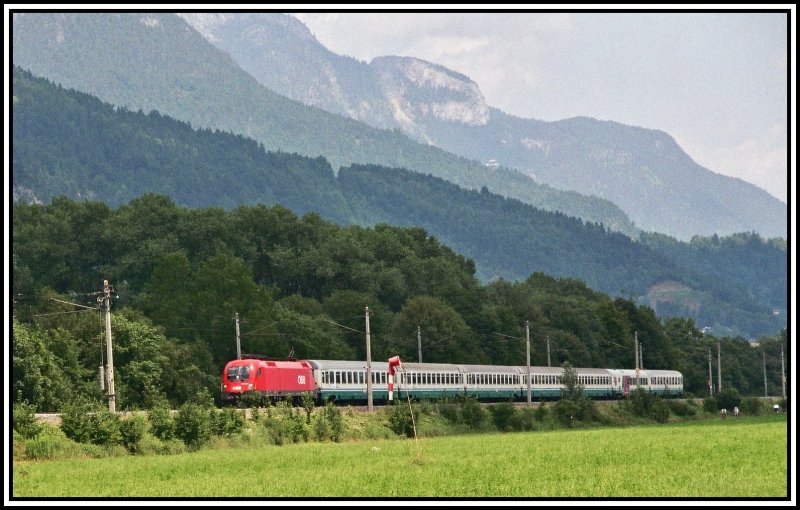 Die 1116 136 hat am 17.06.05 die Aufgabe den EuroCity 89  Leonardo da Vinci  von Mnchen zum Brenner zu bringen.