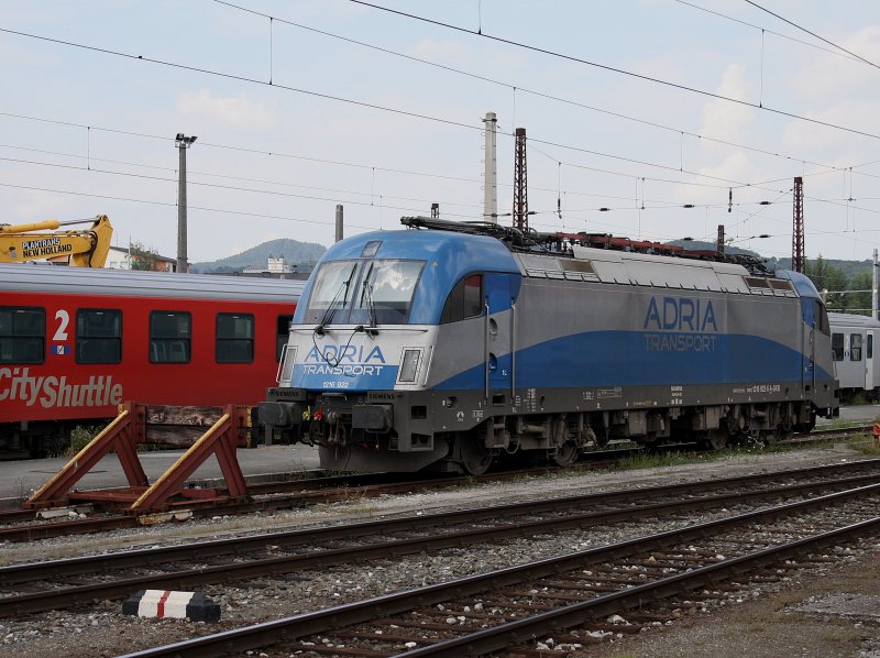 Die 1216 922 von ADRIA Transport am 28.08.2009 abgestellt im Salzburger Hbf. 