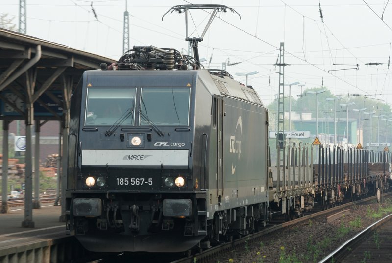 Die 185 567-5 der CFL Cargo am 14.04.2009 in Bonn Beuel