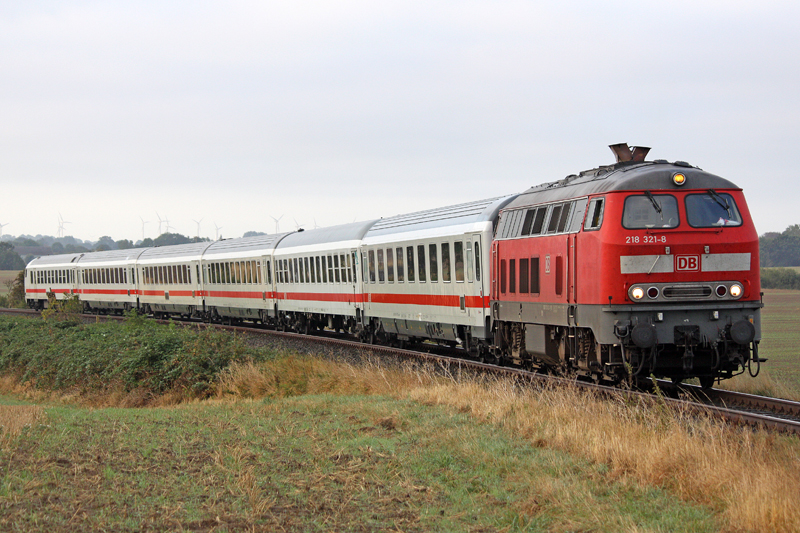 Die 218 321-8 bei Groenbrode ,am 12,09,09