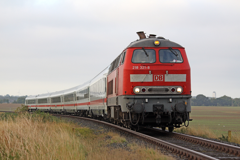 Die 218 321-8 bei Groenbrode ,am 12,09,09