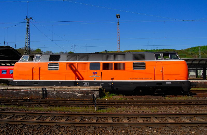 Die 221 135-7 der Bocholter Eisenbahngesellschaft wurde heute am 05.05.2008 im Hagener Hbf gesichtet.Die Farbgebung gefllt mir immer mehr. Hoffentlich bleibt sie lange in diesem Zustand erhalten.