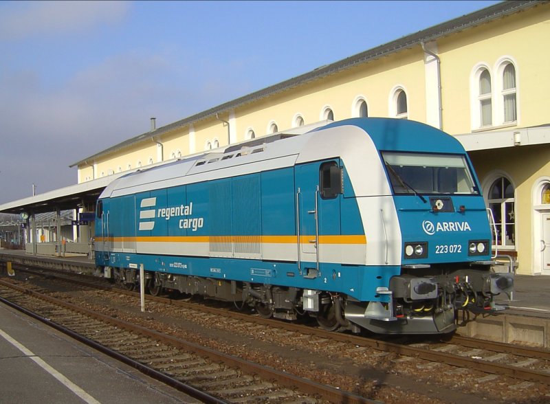 Die 223 072 am 29.12.2007 in Schwandorf..