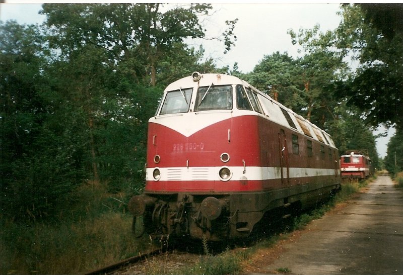 Die 228 550 vom ehmaligen Regierungszug stande im August 1998 in J�terbog Altes Lager.