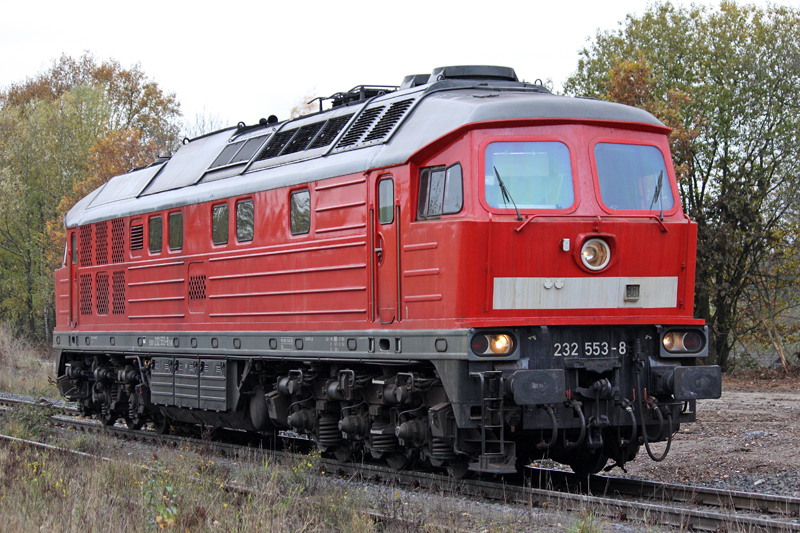 Die 232 553-8 in Wlfrath Flandersbach Richtung Rheikalk Werk Wlfrath , am 02,11,09