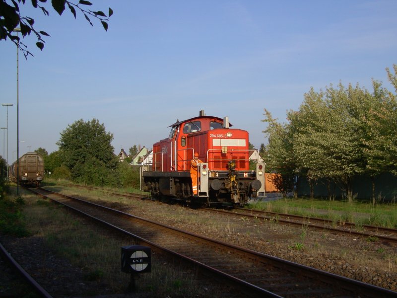 Die 294 685 am 26.08.2008 in Schnaittenbach beim Umfahren des Zuges. 