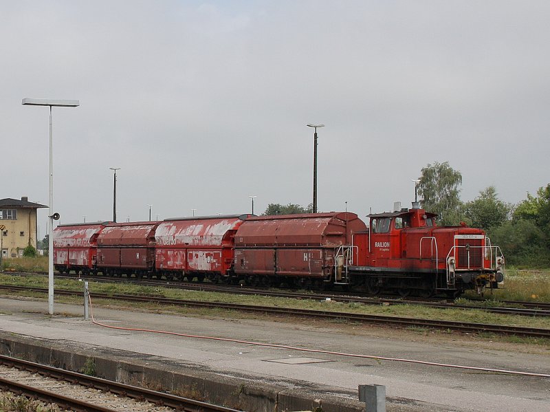 Die 363 107 am 26.06.2009 bei Rangierarbeiten in Mhldorf.