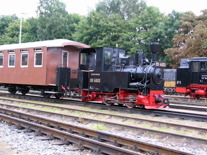 Die 994603 geschossen auf dem Bahnhof in Putbus auf der Insel R�gen bei einer Ausstellung sie geh�rt zu den Schmalspurbahnen