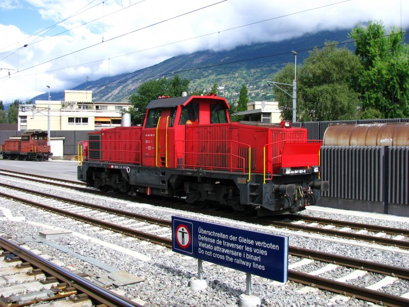 Die Am 841 021 stand am 27.Juni 2009 im Bahnhof von Visp und wartete auf neue Aufgaben. 