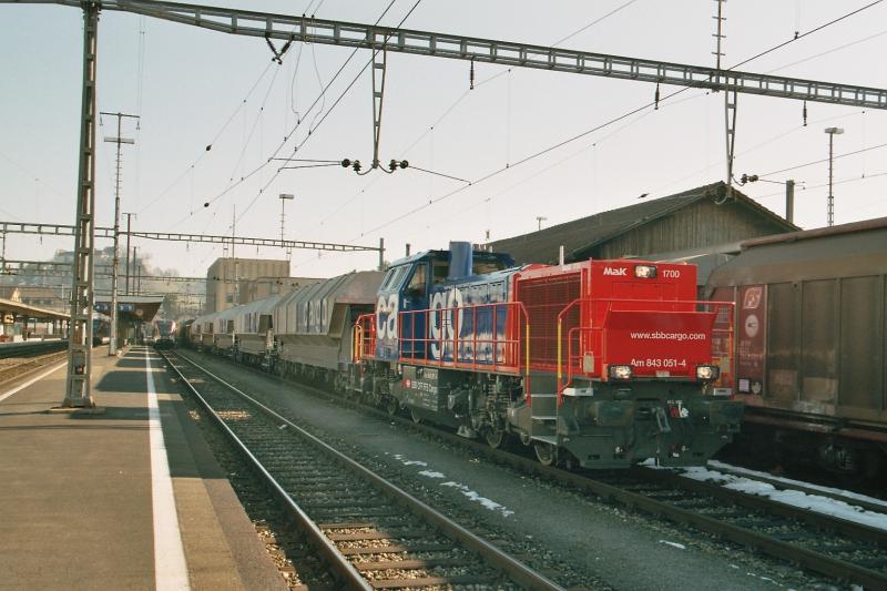Die Am 843 051-4, am 5.2.04 in Lenzburg
