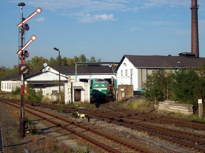 Die Ausfahrt steht nach Cunnersdorf,mit Blick auf das BW Kamenz (ITL)