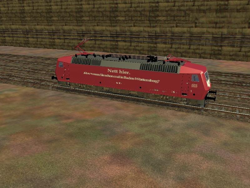 Die Baureihe 120 124 im Vorfeld des Hauptbahnhofs Stuttgart. Die Lok hab ich mir bei the-train.de runtergeladen.