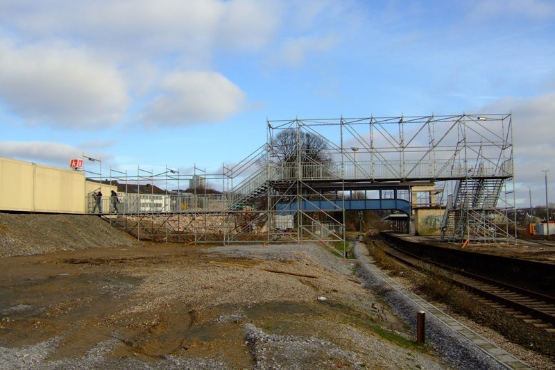 Die Behelfsbrcke am Remscheider HBF. 