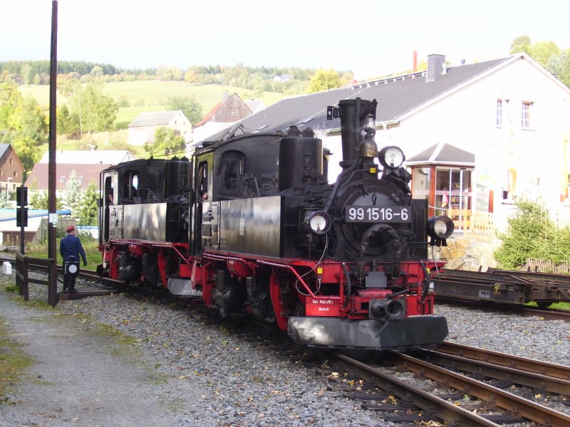 Die beiden Neubau IV K 99 516 und 99 542 setzten am 05.10.08 in Steinbach um.