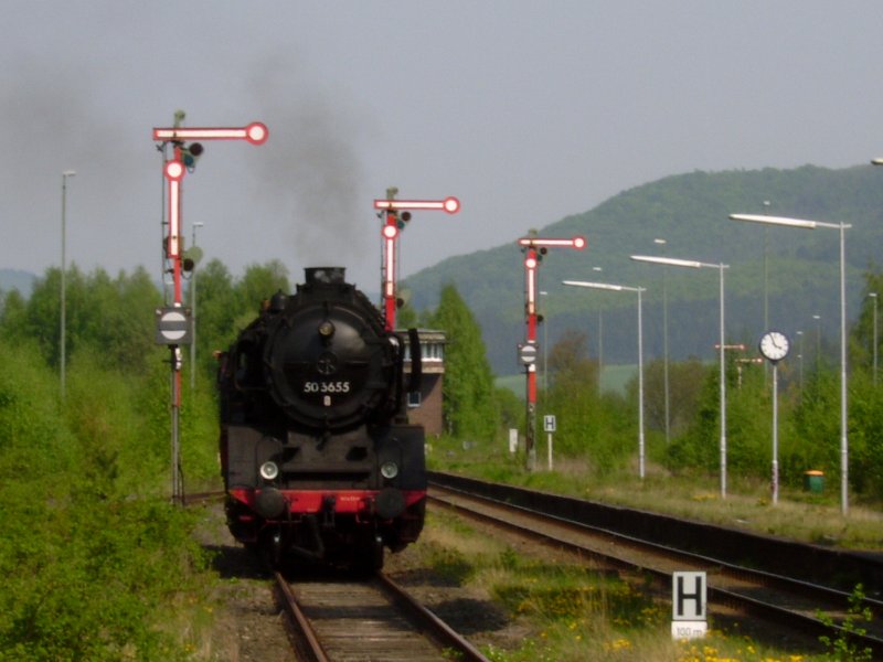 Die BR 503655 der Eisenbahnfreunde Lengerich beim Umsetzen im Bahnhof Ottbergen im Herbst 2006.