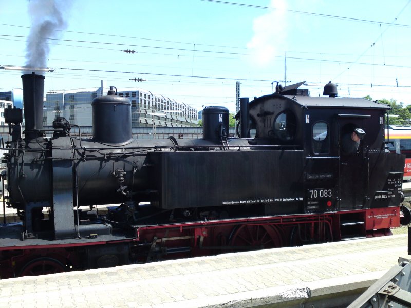 Die BR 70 083 war am 19.05.09 im Augsburger Hbf zu Gast.