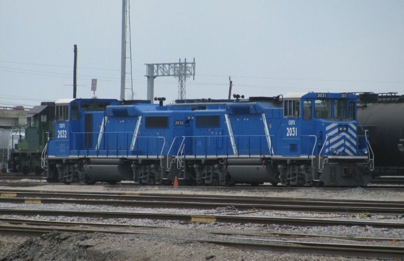 Die CEFX Loks 2031 und 2032 am 4.2.2008 in Houston (Texas).