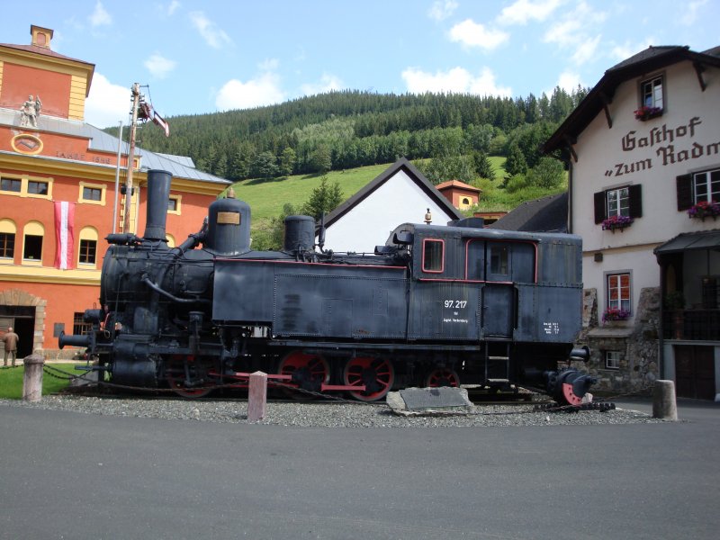 Die Dampflok 97.217 in Vordernberg (Nahe Eisenerz)