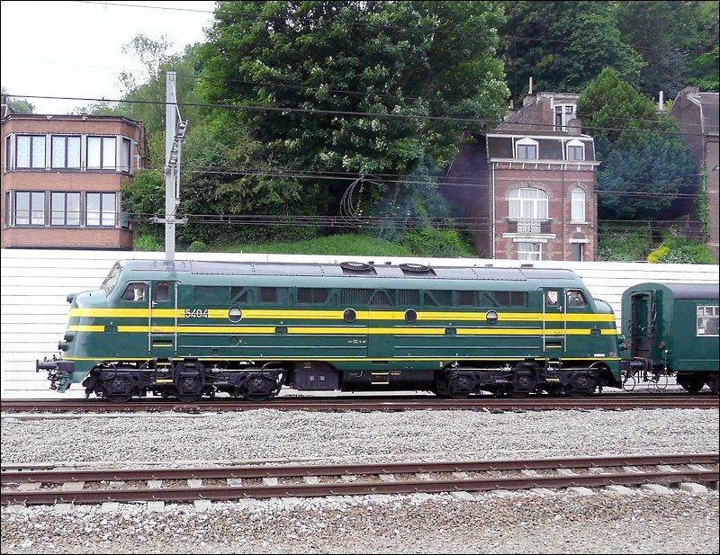 Die Diesellok 5404 verlsst mit ihrem Sonderzug den Bahnhof Lige Guillemins in Richtung Kinkempois am 18.05.08.