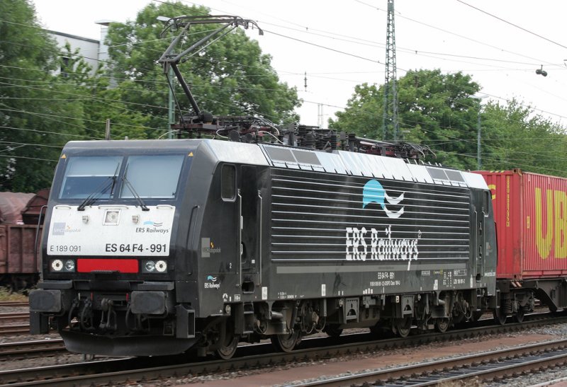 Die Dispo 189 091 der MRCE fhrt zur Zeit fr ERS Railways, aufgenommen am 04.07.2009 in Kln West