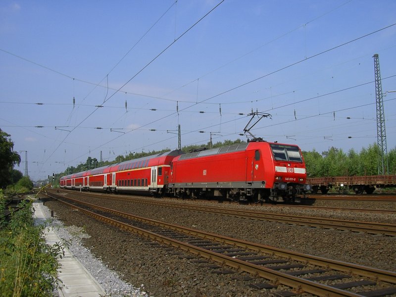 Die Dortmunder 146 031-0 mit RE1 von Aachen nach Hamm.(30.07.2008) 